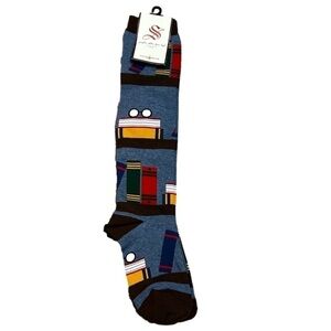 NWT Socksmith Women's School Teacher Book Pattern Knee-High Socks, One Size